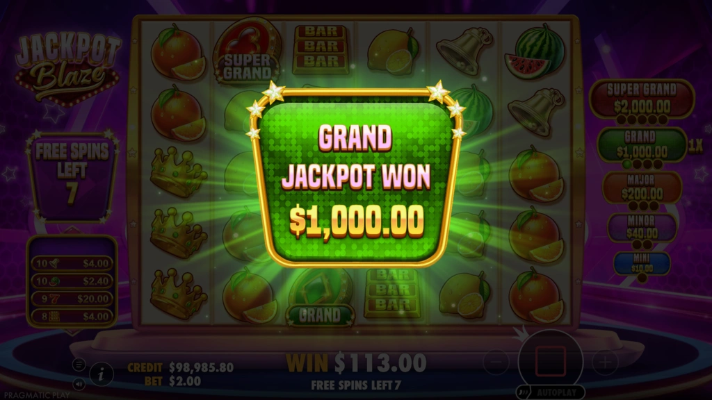 Jackpot Blaze - Jackpot Prize